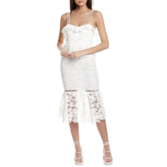 NWT Likely Leigh Lace Midi Dress in White Sz. 12 - Picture 6 of 7